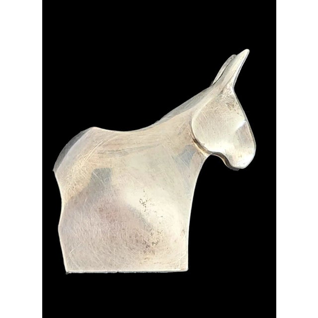 Mid-Century Modern 1980s Dansk Silverplated Donkey Paperweight Figurine Designed by Gunnar Cyrén For Sale - Image 3 of 10