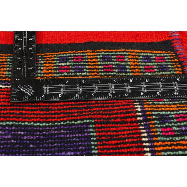 Vintage Red Kurdish Mosque Pictorial Rug - 03'05 X 10'09 For Sale In Dallas - Image 6 of 9