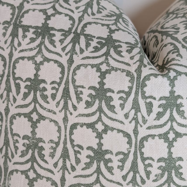 Penny Morrison Ashok Green Floral Pillows, 22" For Sale In Greensboro - Image 6 of 6