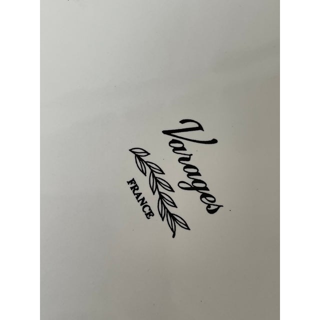 Late 20th Century Varages Vieux Provence Green Trim Dinner Plates. Set of 6. France For Sale - Image 5 of 7