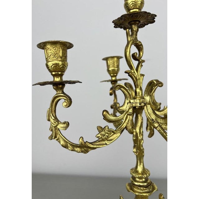 Vintage French Candleholders in Brass, Set of 2 For Sale - Image 6 of 12