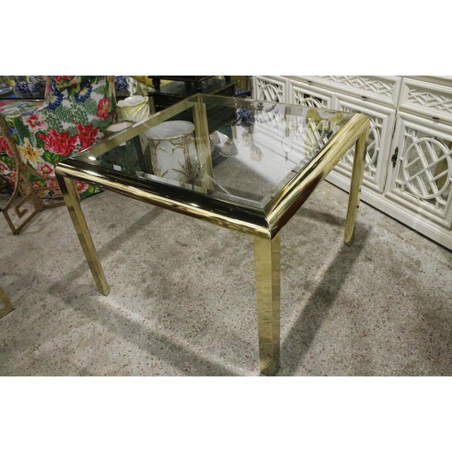 Brass Vintage Design Institute of America DIA Brass Dining Table Game Table For Sale - Image 8 of 11