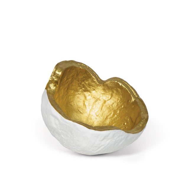 Regina Andrew Pina Metal Bowl Set, White/Gold For Sale - Image 4 of 9