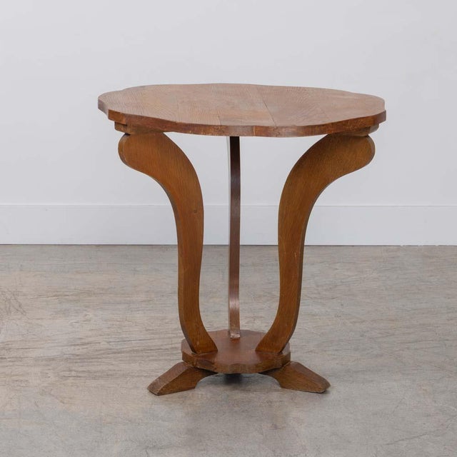 1940s French Carved Wood Gueridon Table For Sale - Image 4 of 12