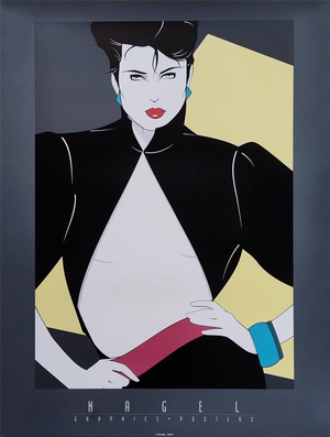 Open Jacket Art Poster by Patrick Nagel, 1990
