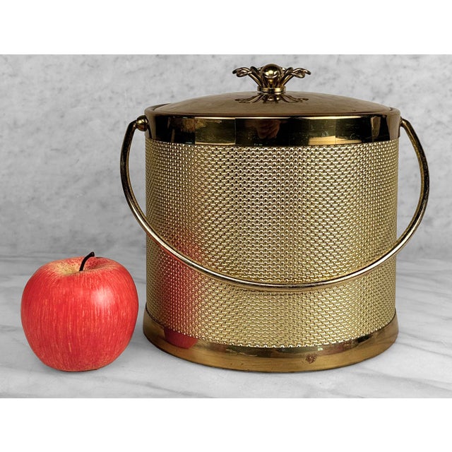 - Pairs Nicely with Many Mid-Century & Eclectic Interiors - Original Late 60’s Barware Ice Bucket - Aluminum Mesh Hull...