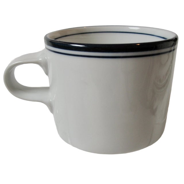 1980s Dansk Flora Bayberry Indigo Blue Coffee Mugs, Made in Japan Set