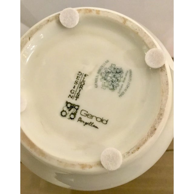 Mid-Century Modern Vintage Mid-Century Modern Abstract Blue and White Porcelain Vase For Sale - Image 3 of 4