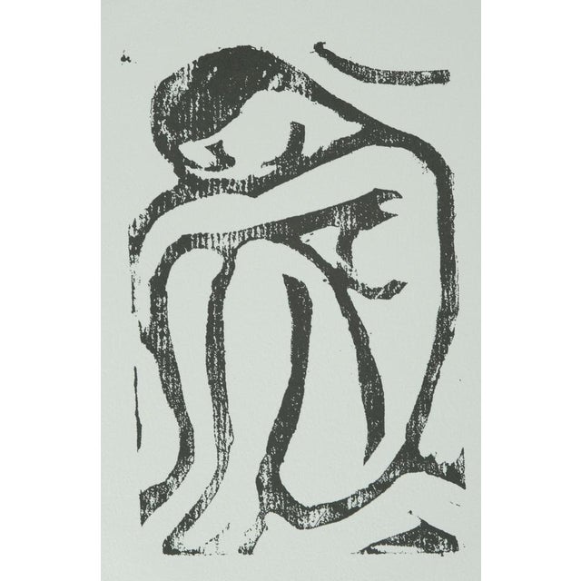 André Derain (1880-1954) (after) Seated Nude Black and white woodcut On wove paper, 28 x 38 cm (approx. 11 x 15 inches)...