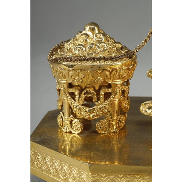 Empire Period Gilt Bronze Obelisk Inkwell, 1810 For Sale - Image 12 of 18