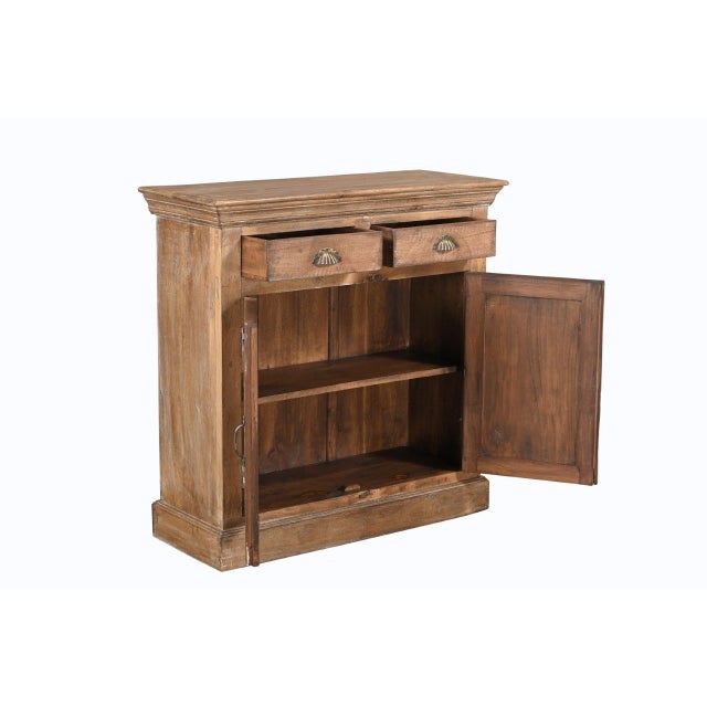 Cabinet/Buffet Constructed From Antique Indian Carved Door Panels and Reclaimed Wood For Sale - Image 4 of 5