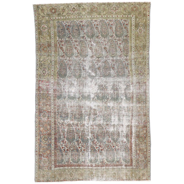 Antique Persian Senneh Rug - 04'01 X 06'04 For Sale - Image 9 of 9