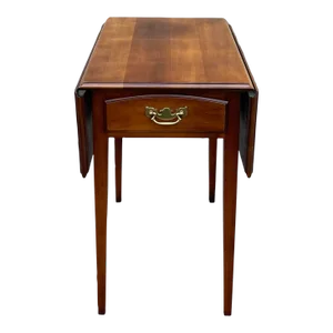 Vintage Statton 50th Anniversary Traditional Solid Cherry Drop Leaf Pembroke Side Table
