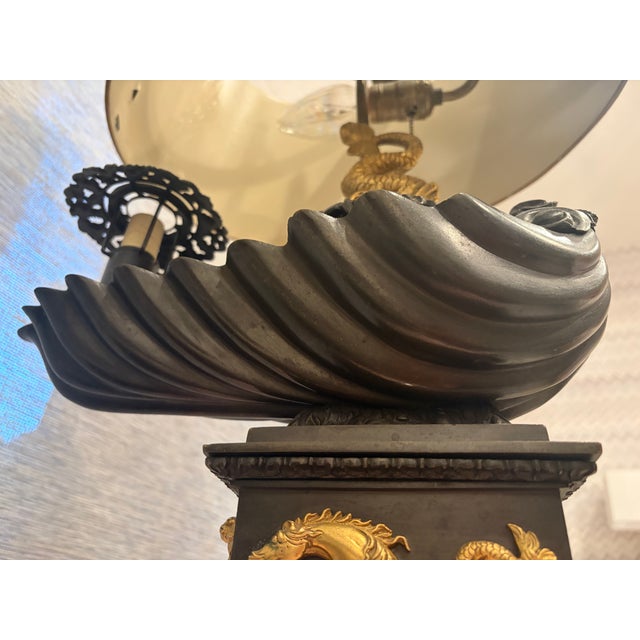 1960s Mid 20th Century French Decorative Bronze/Bronze Finished Lamp For Sale - Image 5 of 6
