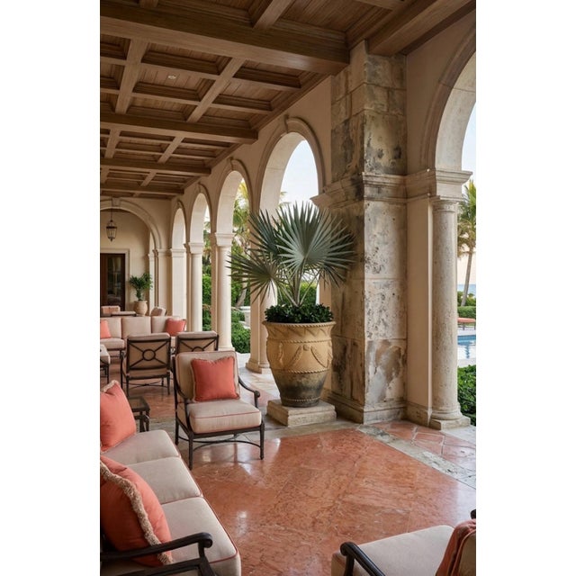 2000 - 2009 Vintage Italian Neoclassical Style Terracotta Garden Planter With Caryatid Reliefs For Sale - Image 5 of 12