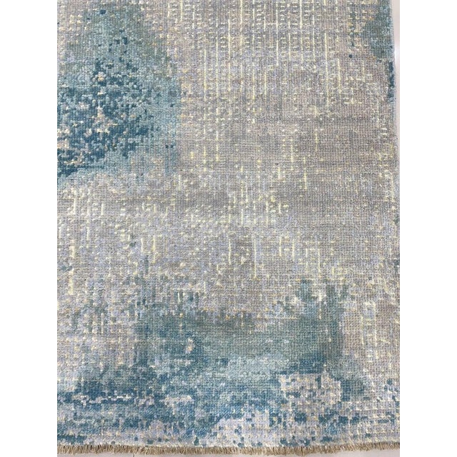 Gray 9x12 Gray Hand-Knotted Wool Coastal Mist Abstract Modern Carpet Rug For Sale - Image 8 of 10
