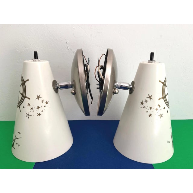 Midcentury Coastal Cone Sconces - A Pair For Sale - Image 17 of 18