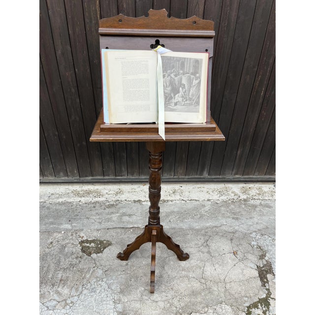 Mid-Century Modern Mid-Century Wooden Revolving Lectern, 1940s For Sale - Image 3 of 9