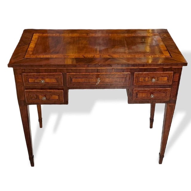 Small Louis XVI Walnut-Paneled Desk, 1700s For Sale - Image 11 of 11