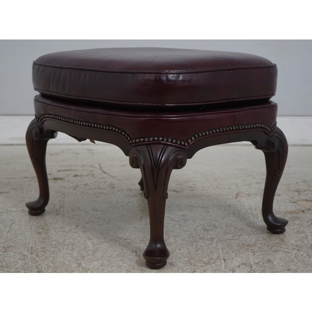 Hancock & Moore Leather Wing Chair & Ottoman For Sale - Image 17 of 18