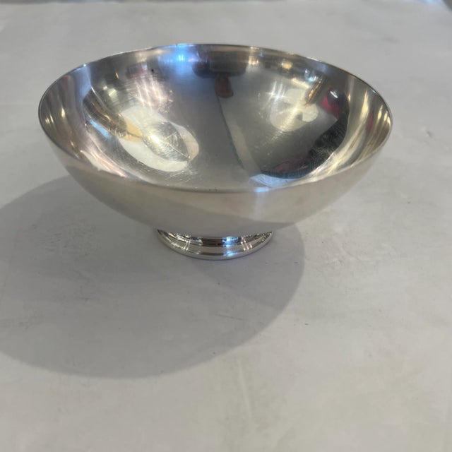Silvered Metal Diminutive Serving Bowl For Sale In Miami - Image 6 of 6