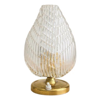 1930s Italian Murano Glass Leaf Table Lamp in the Manner of Barovier & Toso For Sale