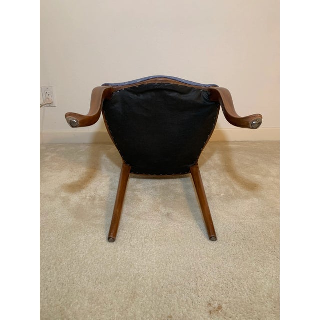 Brown Mid 20th Century Vintage Low Back Italian Style Chair For Sale - Image 8 of 9