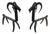 1950s Pair of wrought iron andirons representing a goat in the style of Edouard Schenck For Sale