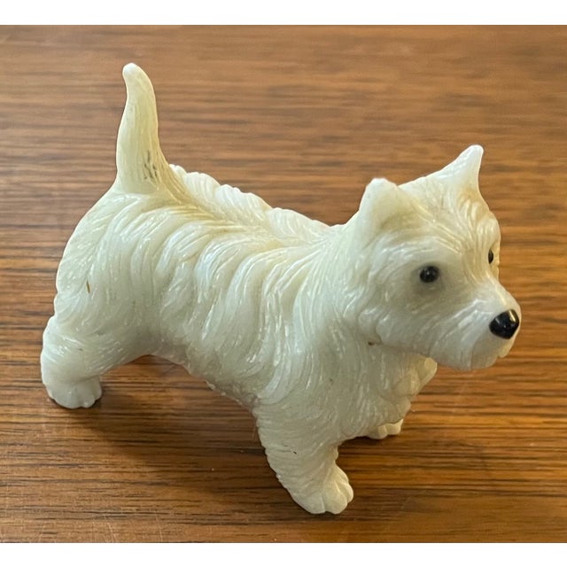 Carved Hardstone Dog Figure of a West Highland Terrier For Sale - Image 10 of 18