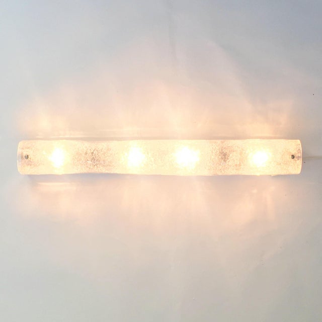 Metal Mid-Century Tubular Murano Glass Sconce from Hillebrand, Germany, 1970s For Sale - Image 7 of 11