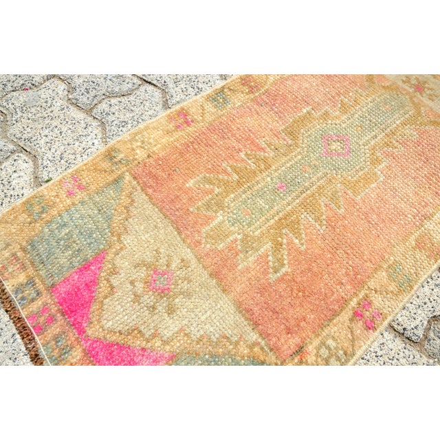 Vintage Orange Oushak Rug For Sale - Image 4 of 6