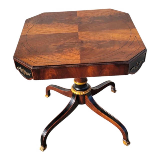 19th Century 19th C Flame Mahogany Regency Side Table Center Table by Wyman Furniture For Sale - Image 5 of 17