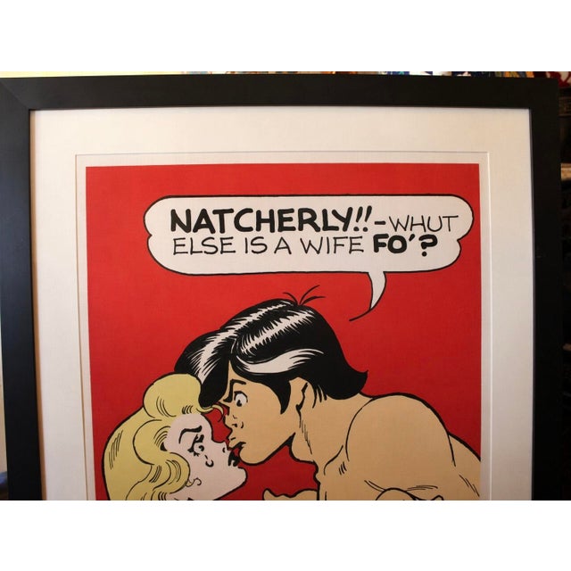1970s Large Al Capp Li'l Abner Daisy Mae Signed & Numbered Silk Screen Print, Framed For Sale - Image 4 of 9