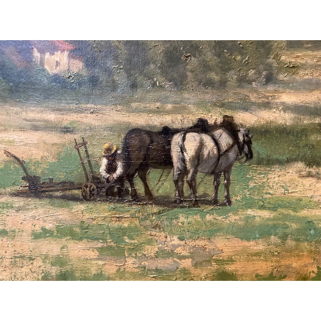 Realism Large Guillaume Lauters 19th-C Pastoral Landscape Oil Painting, Superb Frame For Sale - Image 3 of 6