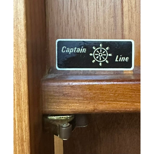 1970s Mid-Century Modern D-Scan Captain Line Solid Teak Bar For Sale - Image 5 of 5