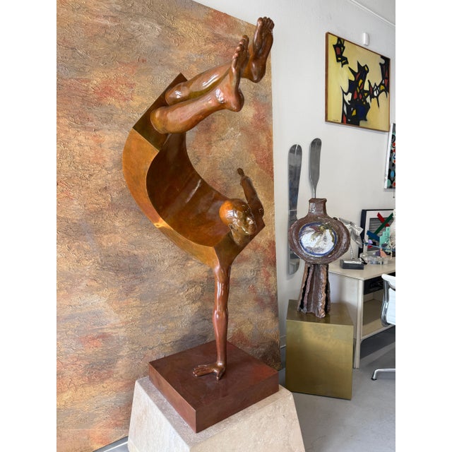 Early 20th Century Jean-Louis Corby “Balance 1” Massive Bronze on Marble Plinth For Sale - Image 14 of 18