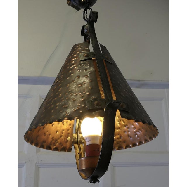 French Arts and Crafts Gothic Copper Lantern, 1890s For Sale - Image 5 of 9