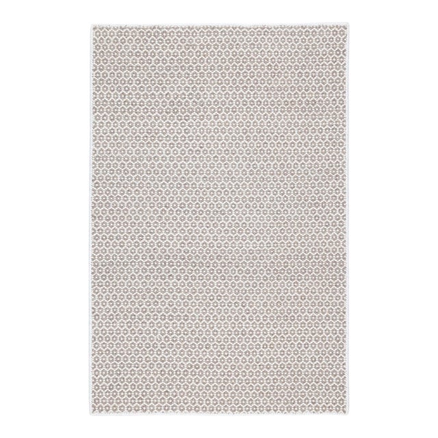 Dash & Albert by Annie Selke Honeycomb Ivory/Grey Woven Wool Rug, 6' x 9' For Sale