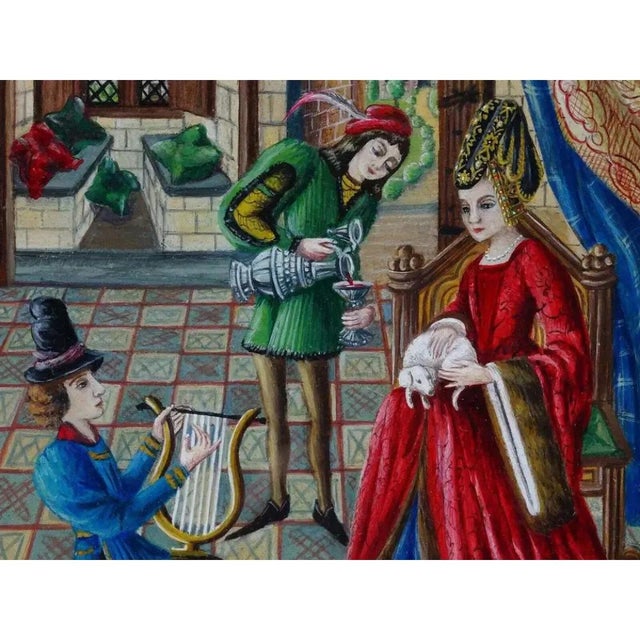 1960s Old Master Manner Painting Letter Attached by Claire Durieux Renaissance Style For Sale - Image 4 of 11