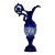 Baroque Embossed Cobalt Blue & Gold Ceramic Decorative Pitcher For Sale