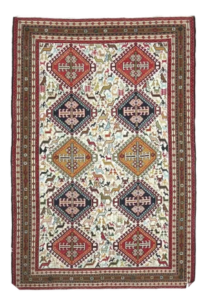 1970s Turkish Handwoven Wool Kilim Flatweave Rug