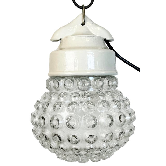 Vintage White Porcelain Pendant Light, 1970s For Sale - Image 13 of 13