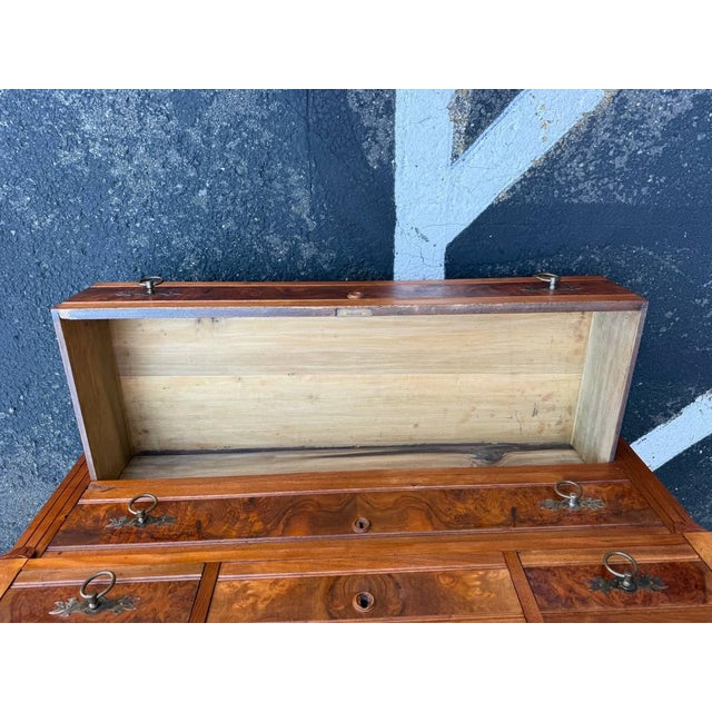 Antique Victorian Eastlake Solid Wood and Burledwood Marble Dresser With Knapp Joint For Sale - Image 10 of 17