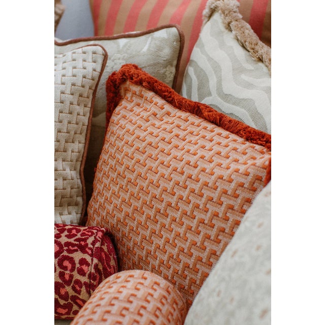 Burnt Orange Palais Outdoor Cushion Janis Burnt Orange, 20x12 Inch For Sale - Image 8 of 12