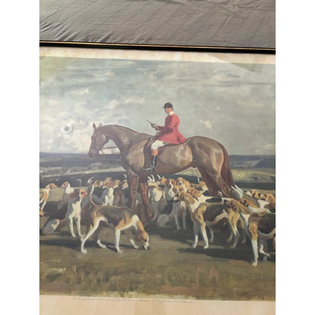 Beautiful and stately Vintage print of Stanley Barker and the Pytchley Hounds by Sir Alfred Munnings 1878-1959. Published...