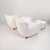 White Set of Italian Lounge Chair with Pouf in White Fabric, 1940s For Sale - Image 8 of 17