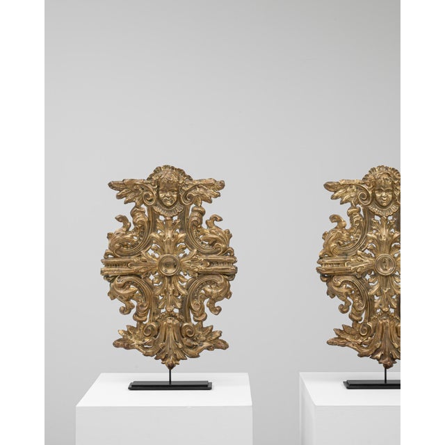 Baroque 1820s French Brass Sculptures On Metal Stand - A Pair For Sale - Image 3 of 18
