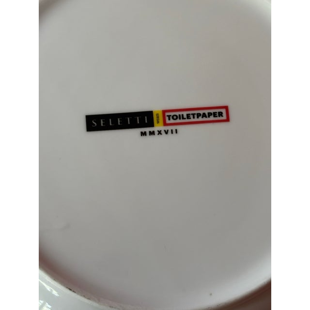 Pop Art Seletti Wears Toiletpaper - Porcelain Gold Border Snakes Plate For Sale - Image 3 of 3