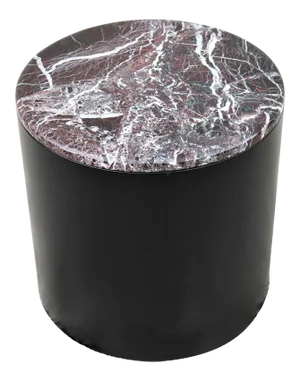 Vintage Mid Century Modern Paul Mayen Style Burgundy Marble Top Drum Side Table