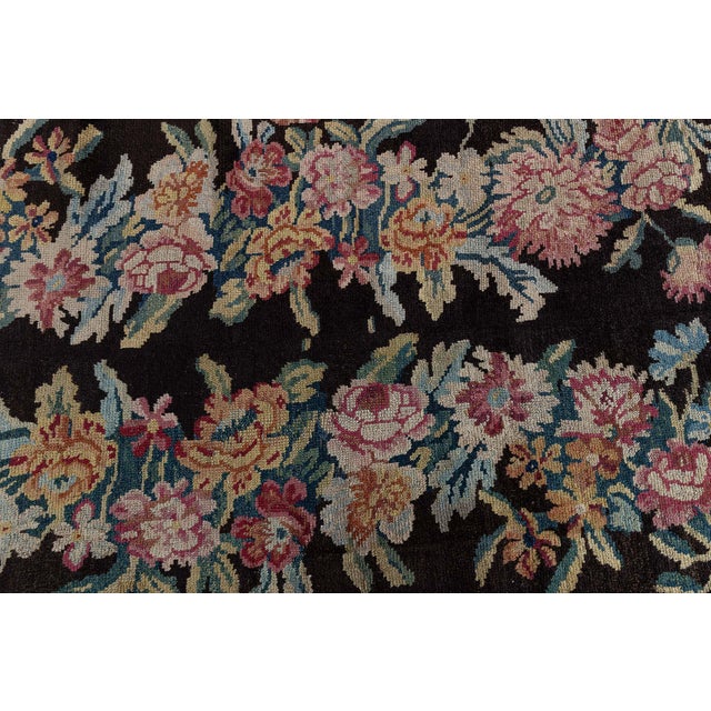 Doris Leslie Blau Savonnerie Antique Floral Brown Hand-Knotted Runner - c. 1800 For Sale - Image 4 of 8
